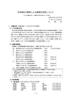 今冬期の大雪等による被害状況等について