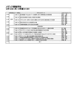 メディア情報学科 2月12日（木） 8号館 8・201