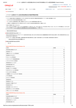 パートナー企業別オラクル認定資格(ORACLE MASTER)取得数