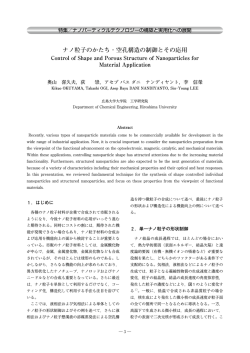ナノ粒子のかたち・空孔構造の制御とその応用
