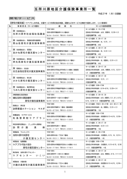 五所川原地区介護保険事業所一覧