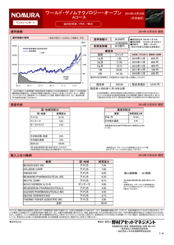 月次レポート - 野村アセットマネジメント