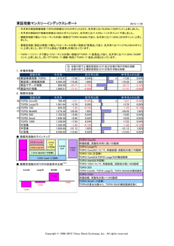 東証指数マンスリーインデックスレポート