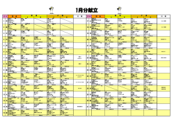 1月分食事メニュー