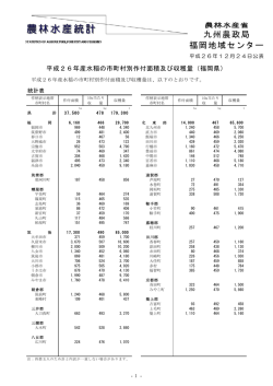 平成26年産水稲の市町村別作付面積及び収穫量（福岡県）（PDF：207KB）