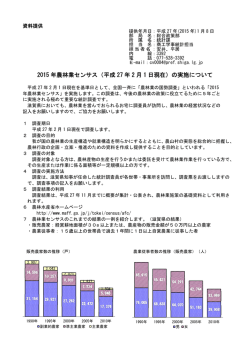 2015 年農林業センサス（平成 27 年 2 月 1 日現在）の実施