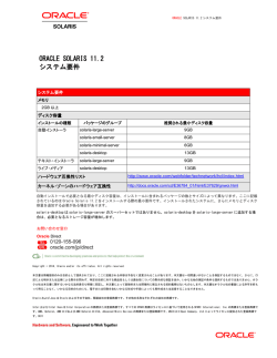 ORACLE SOLARIS 11.2 システム要件