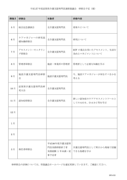 平成 27 年度滋賀県介護支援専門員連絡協議会 研修会予定（案） 開催