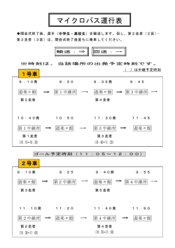 第40回岩舟駅伝競走大会バス運行表（中・高校生のみ） [PDF：90.4KB]