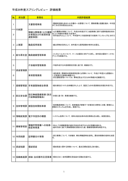 平成26年度スプリングレビュー 評価結果