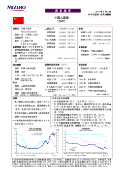 通 貨 概 要 中国人民元 （CNY）