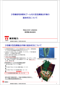 3号機使用済燃料プール内大型瓦礫撤去作業の進捗状況について（PDF