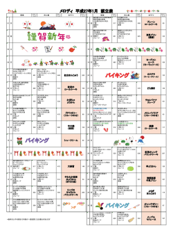 2015年01月献立表