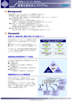 営業生産性向上プログラム - 日本能率協会コンサルティング