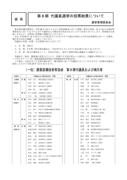 （PDF）第8期 代議員選挙の投票結果について