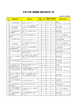 平成27年度 附属機関委員公募予定一覧 [141KB PDF]