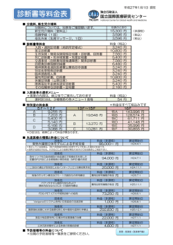 診断書等料金表