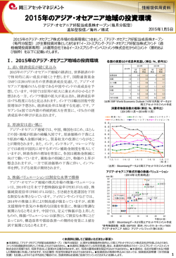 2015年のアジア・オセアニア地域の投資環境