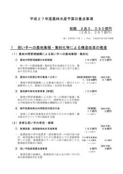 平成27年度農林水産予算の重点事項（PDF：285KB）