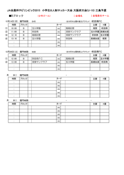 Bブロック JA全農杯チビリンピック2015 小学生8人制サッカー大会 大阪