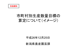 市町村別生産数量目標の 算定について（イメージ）