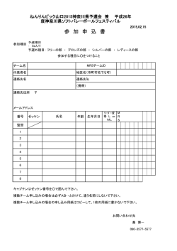 申込み書 - 神奈川県ソフトバレーボール委員会