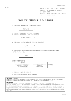 DIAM ETF 日経225に関する日々の開示事項