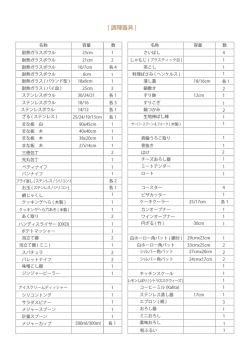 調理器具リスト(PDF)