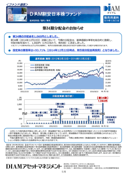 ファンド通信 『DIAM割安日本株ファンド』第34期分配金のお知らせ