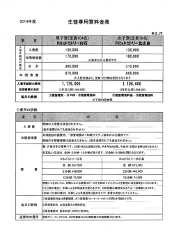 寮の料金表