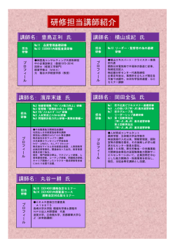 研修講師紹介 - 滋賀県職業能力開発協会