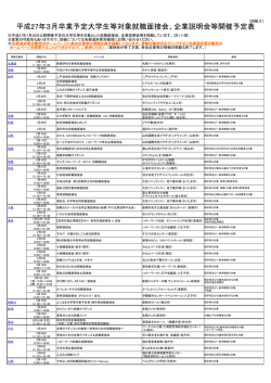 平成27年3月卒業予定大学生等対象就職面接会、企業説明会等開催