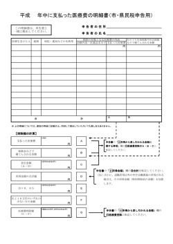 平成 年中に支払った医療費の明細書（市・県民税申告用）