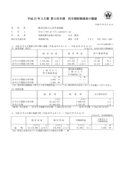 株式会社かんぽ生命保険第3四半期決算概要