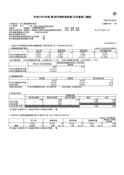 平成27年3月期 第3四半期決算短信〔日本基準〕（連結）