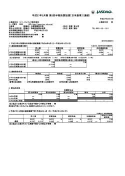 平成27年3月期 第3四半期決算短信〔日本基準〕（連結）