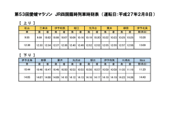 第53回愛媛マラソン JR四国臨時列車時刻表 （運転日：平成27年2月8日）