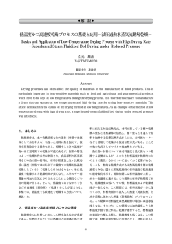 低温度かつ高速度乾燥プロセスの基礎と応用−減圧過熱水蒸気流動層