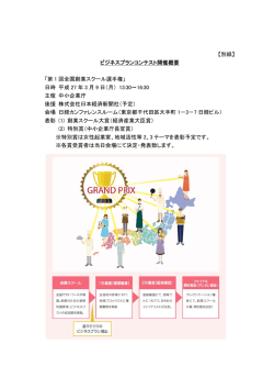 【別紙】 ビジネスプランコンテスト開催概要 「第 1 回全国