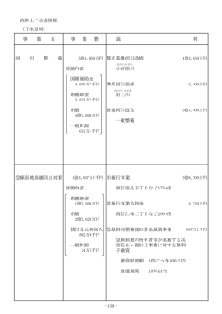 消防上下水道関係 （下水道局） 事 業 名 事 業 費 説