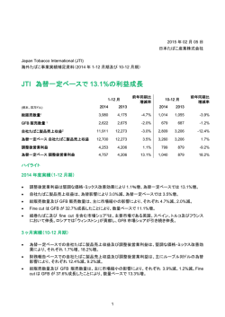 海外たばこ事業実績補足資料（2014 年1-12 月期及び10-12 月期）