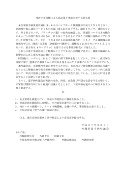 相次ぐ米軍機による部品落下事故に対する意見書・抗議