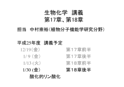 生物化学 講義 第17章、第18章