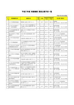 平成27年度 附属機関委員公募予定一覧 [139KB PDF]