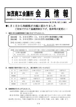 会員情報NO．274号を掲載しました2/4UP