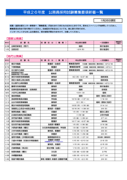 平成26年度 公務員採用試験募集要項新着一覧