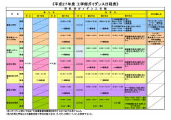 《平成27年度 工学部ガイダンス日程表》