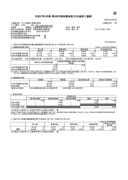 平成27年3月期 第3四半期決算短信〔日本基準〕（連結）