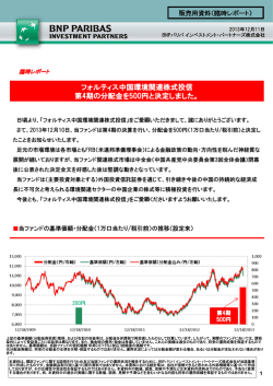 フォルティス中国環境関連株式投信 第4期の分配金を500円と決定しま