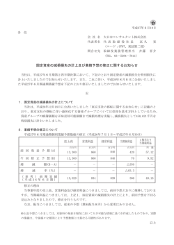 固定資産の減損損失の計上及び業績予